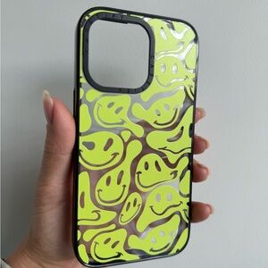 Casetify Neon Yellow Smiley Face iPhone 16 Pro Case